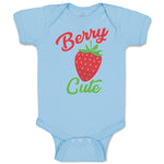 Baby Clothes Cute Red Berry Strawberry with A Stem and Leaves Baby Bodysuits
