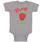 Baby Clothes Cute Red Berry Strawberry with A Stem and Leaves Baby Bodysuits