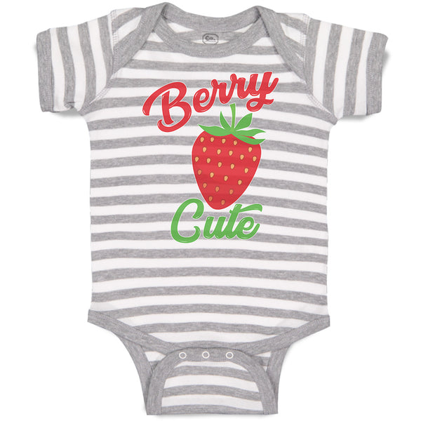 Baby Clothes Cute Red Berry Strawberry with A Stem and Leaves Baby Bodysuits