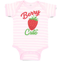 Baby Clothes Cute Red Berry Strawberry with A Stem and Leaves Baby Bodysuits