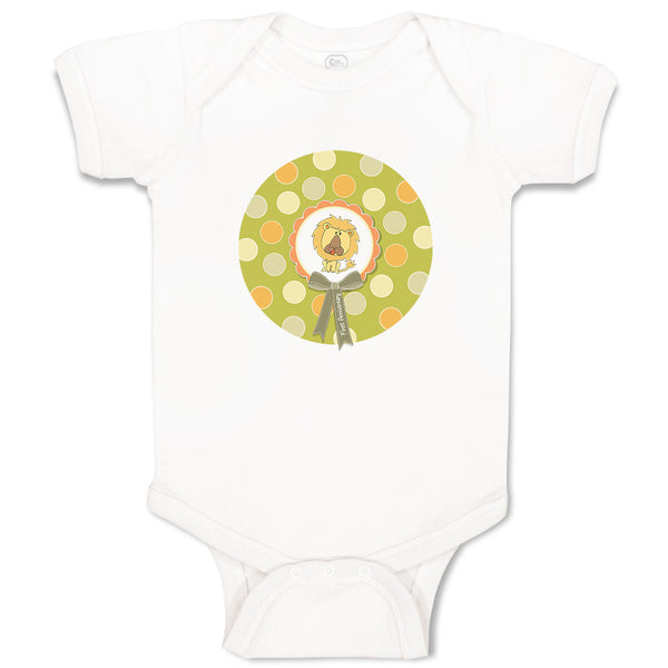 Baby Clothes First Anniversary Birthday Card with Lion Baby Bodysuits Cotton