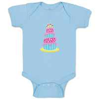 Baby Clothes Tall Birthday Dinosaur Cake Dino Baby Bodysuits Boy & Girl Cotton