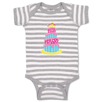 Baby Clothes Tall Birthday Dinosaur Cake Dino Baby Bodysuits Boy & Girl Cotton
