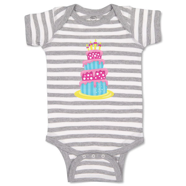 Baby Clothes Tall Birthday Dinosaur Cake Dino Baby Bodysuits Boy & Girl Cotton