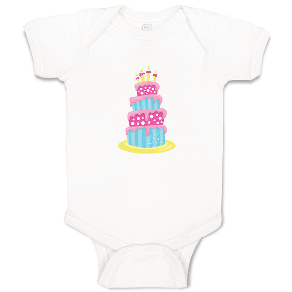 Baby Clothes Tall Birthday Dinosaur Cake Dino Baby Bodysuits Boy & Girl Cotton