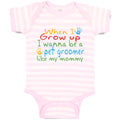 Baby Clothes Grow Wanna Pet Groomer like My Mommy Colourful Hand Print Cotton