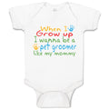 Baby Clothes Grow Wanna Pet Groomer like My Mommy Colourful Hand Print Cotton