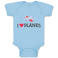 Baby Clothes I Love Planes Which Is Flying in The Sky with Heart Baby Bodysuits