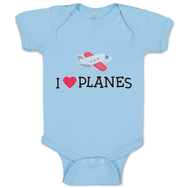 Baby Clothes I Love Planes Which Is Flying in The Sky with Heart Baby Bodysuits