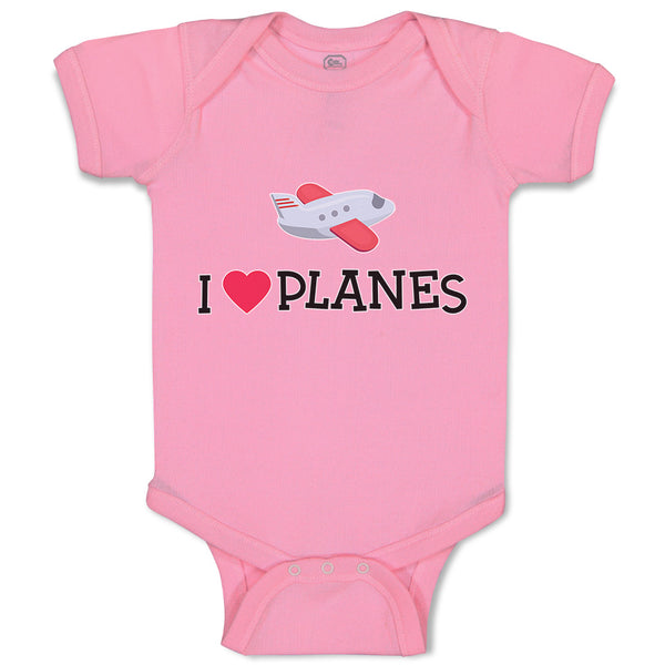 Baby Clothes I Love Planes Which Is Flying in The Sky with Heart Baby Bodysuits