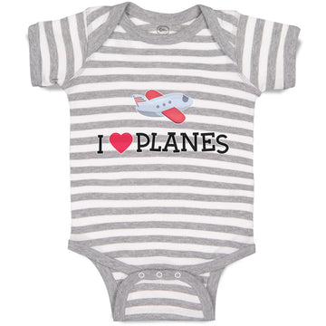 Baby Clothes I Love Planes Which Is Flying in The Sky with Heart Baby Bodysuits