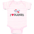 Baby Clothes I Love Planes Which Is Flying in The Sky with Heart Baby Bodysuits