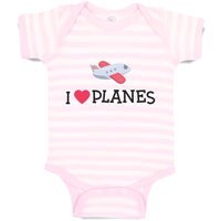 Baby Clothes I Love Planes Which Is Flying in The Sky with Heart Baby Bodysuits