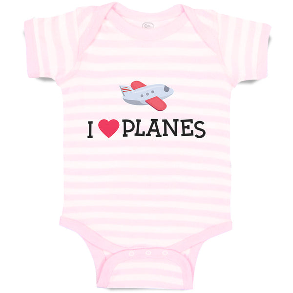 Baby Clothes I Love Planes Which Is Flying in The Sky with Heart Baby Bodysuits
