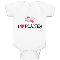 Baby Clothes I Love Planes Which Is Flying in The Sky with Heart Baby Bodysuits