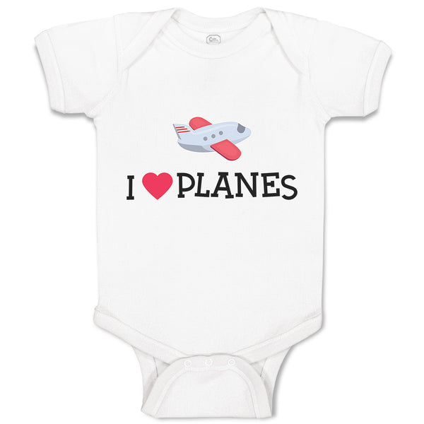 Baby Clothes I Love Planes Which Is Flying in The Sky with Heart Baby Bodysuits