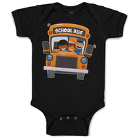 Baby Clothes School Kids Riding A School Bus Baby Bodysuits Boy & Girl Cotton