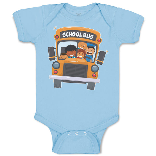 Baby Clothes School Kids Riding A School Bus Baby Bodysuits Boy & Girl Cotton