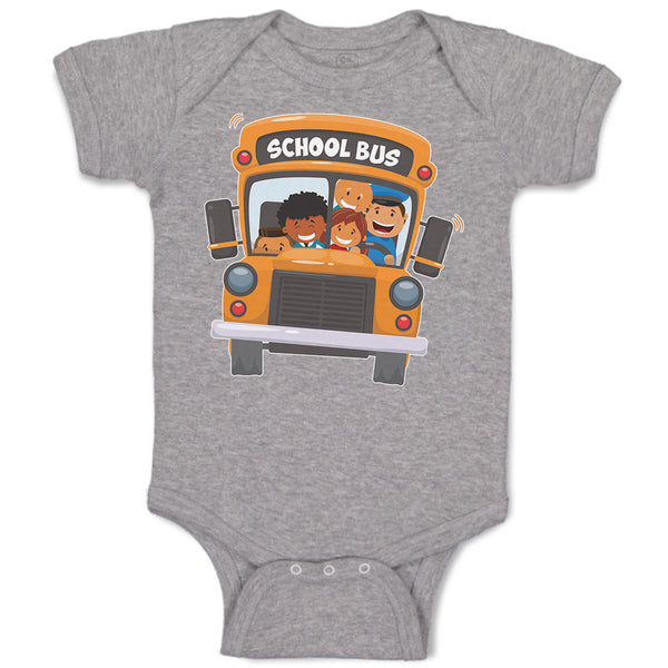 Baby Clothes School Kids Riding A School Bus Baby Bodysuits Boy & Girl Cotton