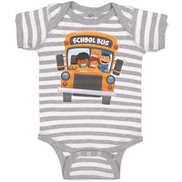 Baby Clothes School Kids Riding A School Bus Baby Bodysuits Boy & Girl Cotton