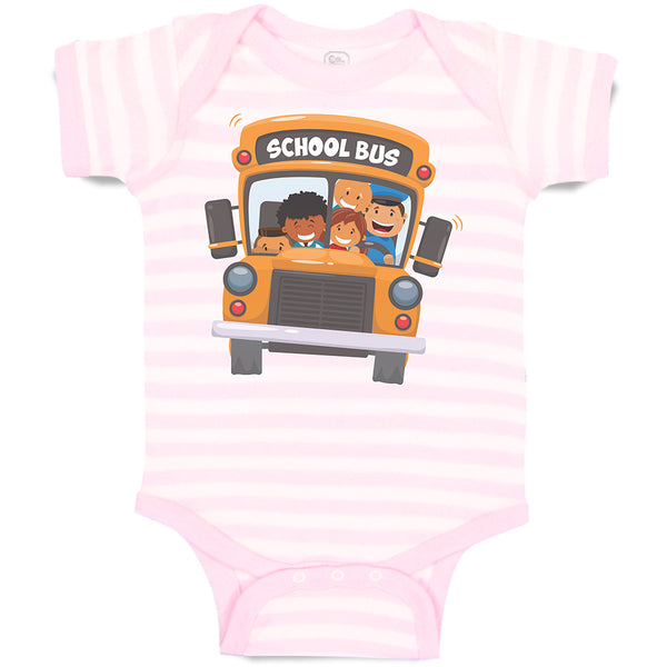 Baby Clothes School Kids Riding A School Bus Baby Bodysuits Boy & Girl Cotton