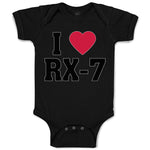 Baby Clothes I Love Rx-7 with Heart Symbol Baby Bodysuits Boy & Girl Cotton