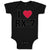 Baby Clothes I Love Rx-7 with Heart Symbol Baby Bodysuits Boy & Girl Cotton