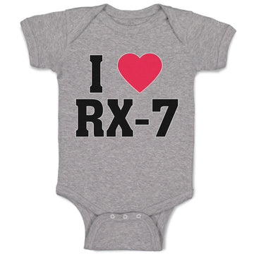 Baby Clothes I Love Rx-7 with Heart Symbol Baby Bodysuits Boy & Girl Cotton