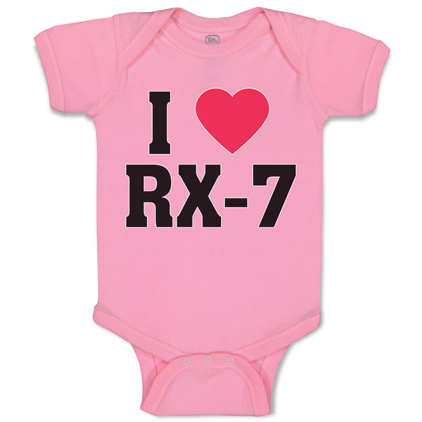 Baby Clothes I Love Rx-7 with Heart Symbol Baby Bodysuits Boy & Girl Cotton