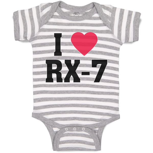 Baby Clothes I Love Rx-7 with Heart Symbol Baby Bodysuits Boy & Girl Cotton