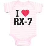 Baby Clothes I Love Rx-7 with Heart Symbol Baby Bodysuits Boy & Girl Cotton