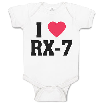 Baby Clothes I Love Rx-7 with Heart Symbol Baby Bodysuits Boy & Girl Cotton