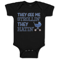 Baby Clothes They See Me Strollin' They Hatin' Baby Carriage Baby Bodysuits