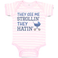 Baby Clothes They See Me Strollin' They Hatin' Baby Carriage Baby Bodysuits
