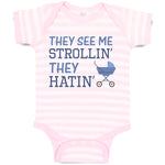 Baby Clothes They See Me Strollin' They Hatin' Baby Carriage Baby Bodysuits