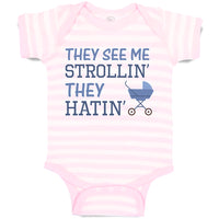 Baby Clothes They See Me Strollin' They Hatin' Baby Carriage Baby Bodysuits