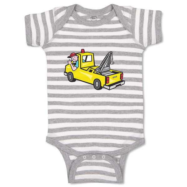Baby Clothes Man in Towing Car Baby Bodysuits Boy & Girl Newborn Clothes Cotton