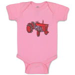 Baby Clothes Vintage Tractor Red Car Auto Baby Bodysuits Boy & Girl Cotton