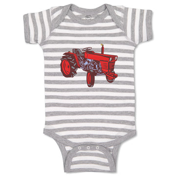 Baby Clothes Vintage Tractor Red Car Auto Baby Bodysuits Boy & Girl Cotton