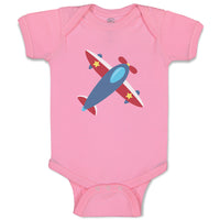 Baby Clothes Blue Airplane Pilot Airplane Flying Baby Bodysuits Cotton