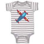 Baby Clothes Blue Airplane Pilot Airplane Flying Baby Bodysuits Cotton