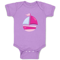 Baby Clothes Pink Sail Boat Baby Bodysuits Boy & Girl Newborn Clothes Cotton