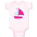 Baby Clothes Pink Sail Boat Baby Bodysuits Boy & Girl Newborn Clothes Cotton