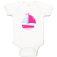 Baby Clothes Pink Sail Boat Baby Bodysuits Boy & Girl Newborn Clothes Cotton