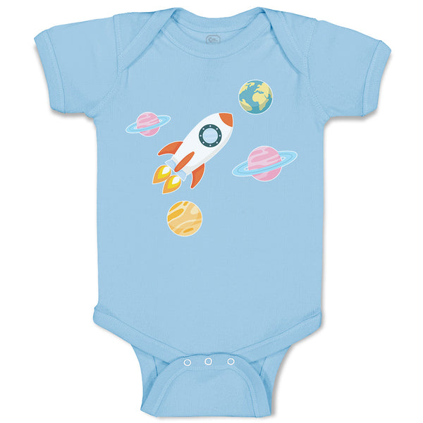 Astronaut, Planets and Spaceship in Space
