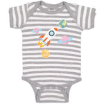 Baby Clothes Astronaut, Planets and Spaceship in Space Baby Bodysuits Cotton