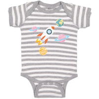 Baby Clothes Astronaut, Planets and Spaceship in Space Baby Bodysuits Cotton