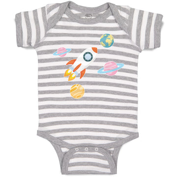 Baby Clothes Astronaut, Planets and Spaceship in Space Baby Bodysuits Cotton