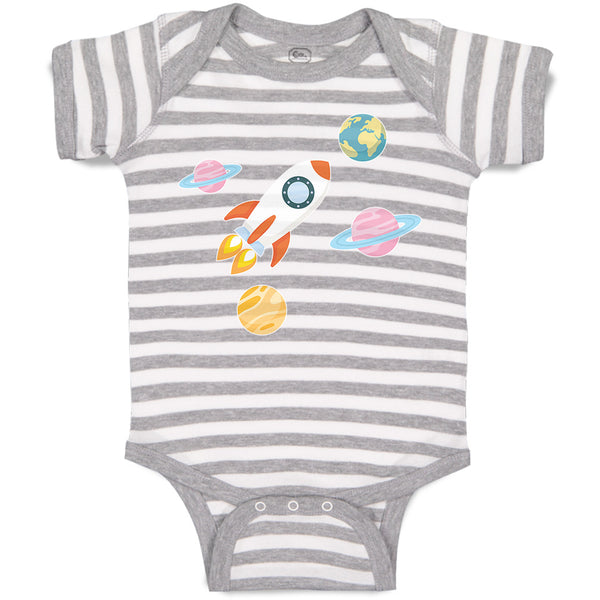 Baby Clothes Astronaut, Planets and Spaceship in Space Baby Bodysuits Cotton