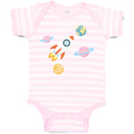 Baby Clothes Astronaut, Planets and Spaceship in Space Baby Bodysuits Cotton